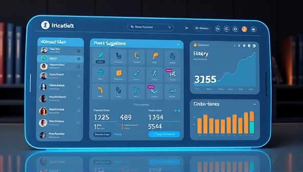 A sleek and futuristic virtual assistant interface displaying personalized workout plans, dietary suggestions, and fitness data analysis, with interactive features and motivational prompts, enhancing the user experience and engagement.