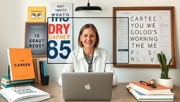 A virtual career coaching session with a professional coach providing guidance to a client via video call, surrounded by motivational quotes, career books, and a vision board, illustrating a supportive and empowering coaching environment.
