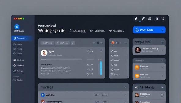 An online platform interface showcasing a personalized writing dashboard for subscribers with recommended prompts, progress trackers, and feedback mechanisms, illustrating a user-friendly and engaging writing experience.
