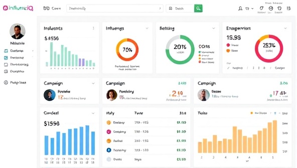 An interactive dashboard displaying detailed influencer metrics, engagement rates, and campaign performance data, symbolizing the data-driven approach and strategic insights provided by InfluenceIQ.