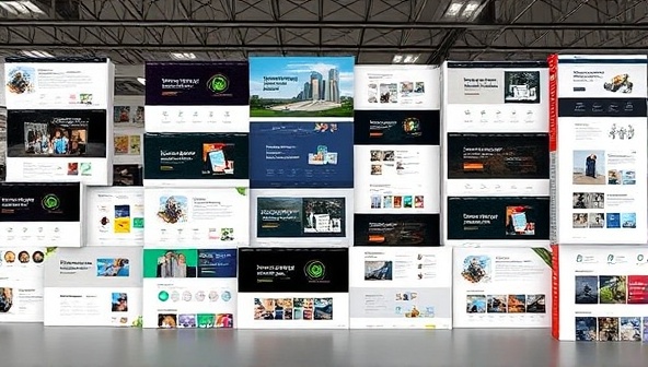 An array of website templates displayed in a marketplace setting, each template tailored to a specific industry or business type, with visual cues and design elements representing different sectors, showcasing the diversity and customization options available on the platform.