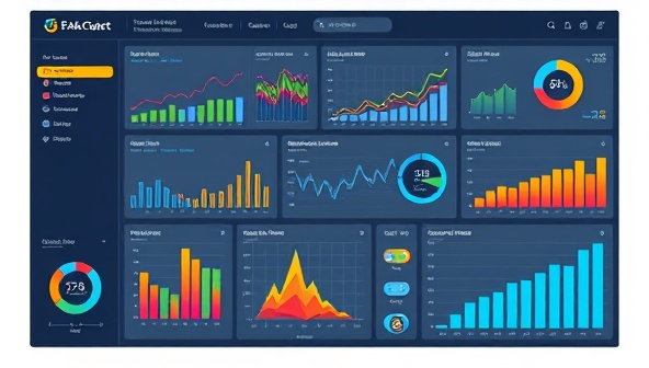 An illustrative representation of a sleek and interactive financial dashboard displaying various financial metrics and trends, with colorful charts, graphs, and KPIs, conveying the power of data visualization in financial reporting and analysis.