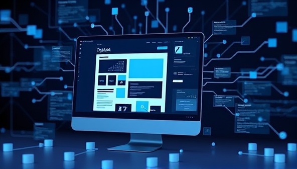 An AI interface analyzing website design elements, generating design suggestions in real-time, and showcasing the seamless integration of AI technology into the web design process, illustrating the future of design consultancy services.