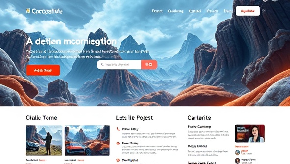 An immersive digital landscape with dynamic website elements tailored to different user profiles, showcasing personalized content recommendations and adaptive layouts.