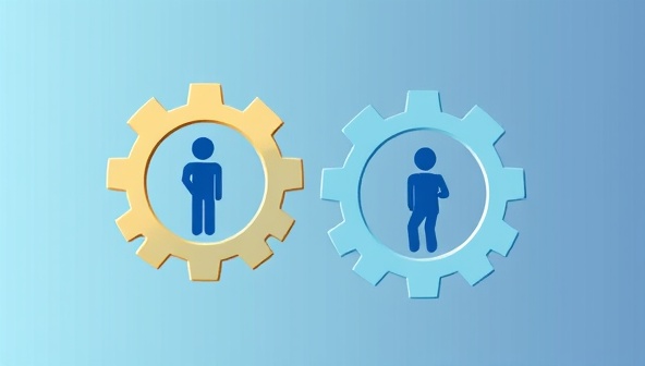 An illustration of interconnected gears symbolizing the seamless synchronization between job seekers and employers facilitated by the AI-powered talent matching platform, conveying efficiency and precision in recruitment.
