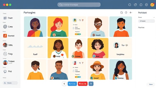 An online platform interface showing diverse avatars engaging in virtual language exchange sessions with interactive language tools and cultural icons, fostering a vibrant and inclusive learning environment.