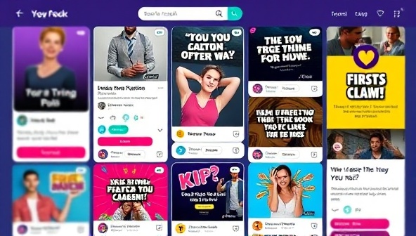 An engaging social media feed displaying interactive polls and quizzes with vibrant visuals and high user engagement, illustrating the dynamic and fun nature of the interactive social media polling platform.