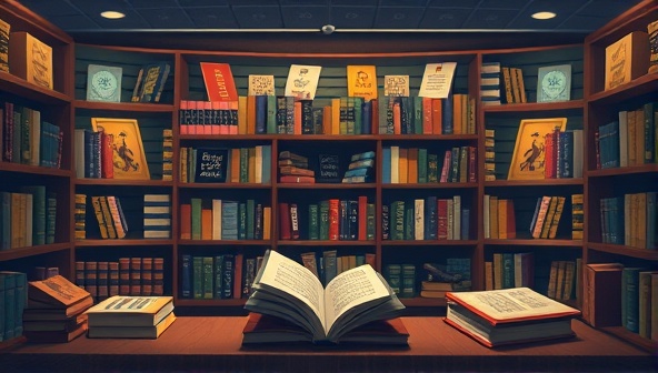 An immersive digital library interface showcasing a diverse collection of short stories, with interactive elements for reader feedback and engagement, creating a virtual literary hub for storytelling enthusiasts.