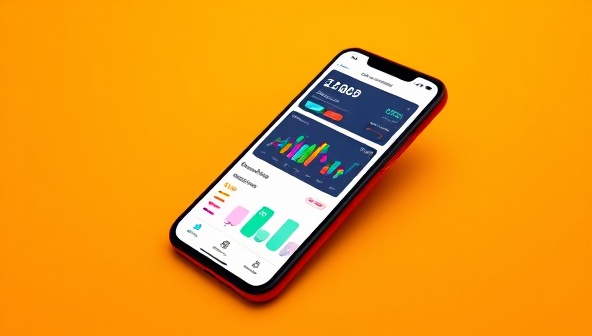 An engaging visual of a smartphone displaying a sleek app interface with colorful graphs and financial data, symbolizing the AI-powered financial insights provided to subscribers.