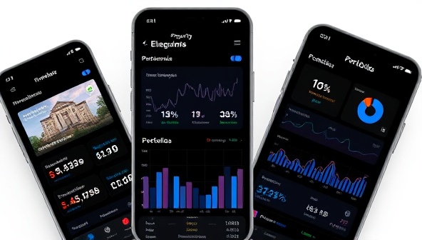 A sleek and intuitive mobile app interface displaying real-time property performance metrics, investment recommendations, and portfolio summaries, with interactive graphs and charts for easy monitoring and decision-making.
