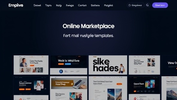 An online marketplace interface showcasing a diverse collection of sleek website templates with customizable features, attracting users with its user-friendly design and versatility for different business sectors.