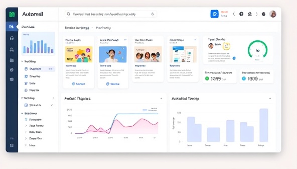 An email campaign dashboard featuring personalized email templates, automated workflows, and performance metrics displayed in real-time graphs, showcasing the efficiency and sophistication of AutomailAI's email marketing automation capabilities.