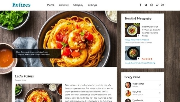 An engaging culinary blog interface with mouth-watering food photography, step-by-step recipe guides, and a community forum for sharing cooking experiences and tips, fostering a sense of culinary creativity and connection among users.