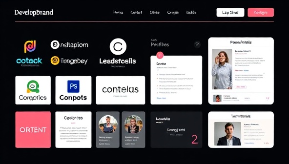 A sleek and professional online brand portfolio showcasing various personal branding elements like logos, social media profiles, content samples, and testimonials, reflecting a cohesive and impactful personal brand identity, highlighting the consultancy's expertise in brand development.