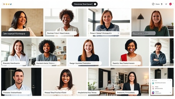 An online mentorship platform interface featuring a diverse group of mentors and mentees engaging in virtual mentorship sessions, portfolio reviews, and career development discussions, fostering a supportive and collaborative community for architectural talent to thrive and grow.