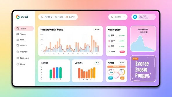 A vibrant digital platform interface showcasing a user-friendly dashboard with health metrics, meal plans, exercise routines, and motivational quotes, evoking a sense of empowerment and progress.