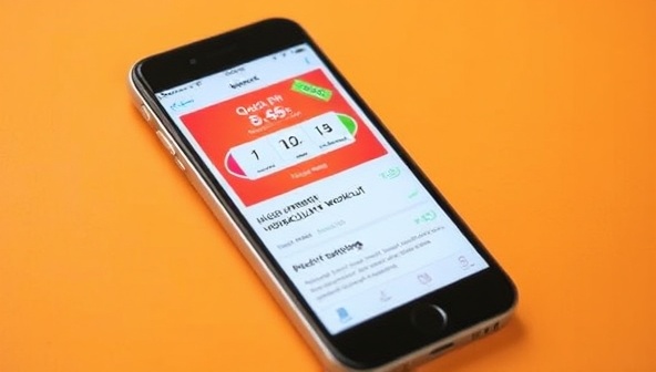 A smartphone screen displaying the QuickFit Burst app interface, with a timer counting down a high-intensity workout session, motivational messages, and progress tracking features, highlighting the app's efficiency and effectiveness for busy individuals.