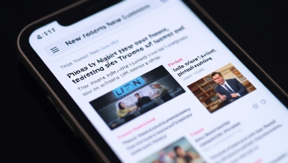A smartphone displaying a personalized news feed with various news articles and headlines, showcasing the AI-powered curation and customization aspect of the service.