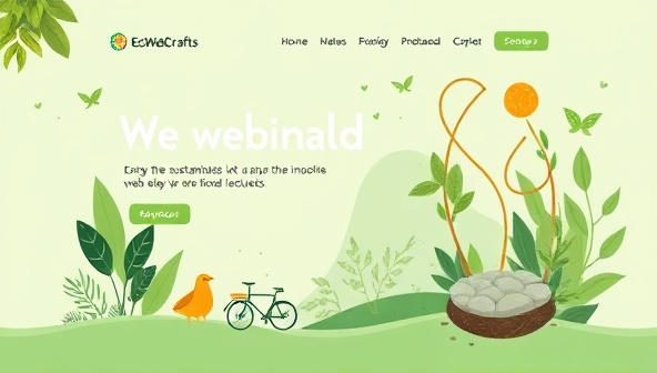 An artistic representation of a website design concept featuring nature-inspired elements, green color palettes, and eco-friendly icons, symbolizing the sustainable and environmentally friendly approach of EcoWebCraft's web design solutions.