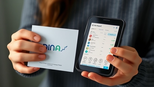 An image of a person holding a DNA test kit with a genetic report displayed on a digital screen, showcasing the process of genetic testing and personalized health insights, emphasizing the cutting-edge and personalized nature of the service.