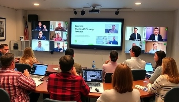 An online workshop setting with a diverse group of participants engaging in discussions on energy efficiency, sustainability, and green technologies, facilitated by an expert presenter sharing insightful slides and interactive activities, fostering a collaborative and educational atmosphere.