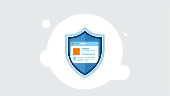 An illustration of a website being shielded by a protective shield, symbolizing the security and care provided by WebCareClub's subscription-based maintenance services, ensuring a safe and well-maintained online presence for clients.
