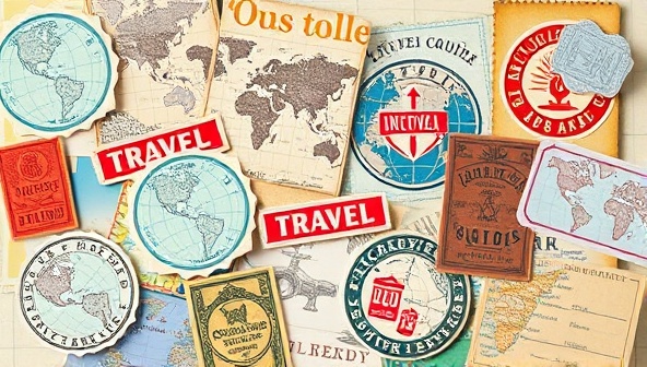 A visually appealing collage of travel destinations, passport stamps, and adventure-themed elements, evoking a sense of wanderlust and discovery.