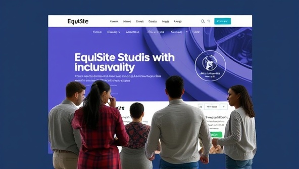 A representation of EquiSite Studios' commitment to inclusivity with a diverse group of individuals interacting with a website interface designed for accessibility, featuring inclusive design elements, alternative text descriptions, and adaptable features, symbolizing the universal and user-centric approach of EquiSite Studios in creating inclusive web experiences for all users.