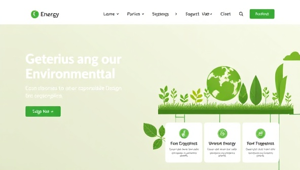 A visually appealing website design featuring eco-friendly elements like green energy icons, sustainable graphics, and nature-inspired color schemes, reflecting the agency's commitment to environmental sustainability and responsible design practices, inspiring eco-conscious clients and businesses.