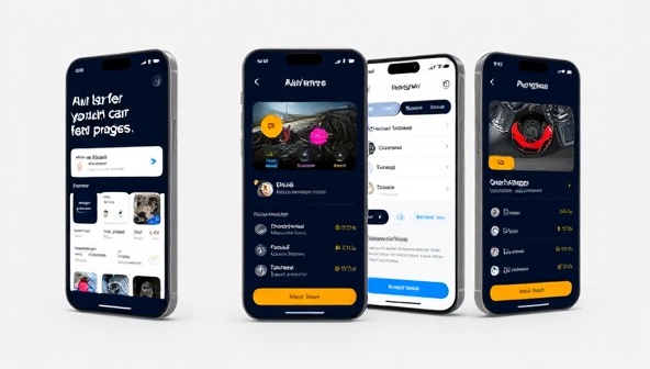 A sleek and modern app interface showcasing the AutoMate Pro platform with intuitive navigation, personalized car care recommendations, and a user-friendly design, illustrating the convenience and efficiency of digital car maintenance solutions.