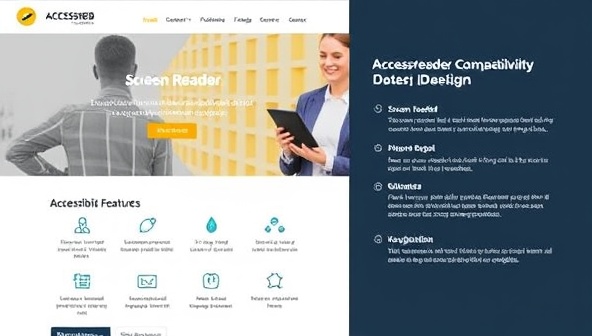 An inclusive web design interface with various accessibility features such as screen reader compatibility, high color contrast, and keyboard navigation, demonstrating the user-friendly and inclusive nature of AccessWeb Solutions' web design services for individuals with disabilities.