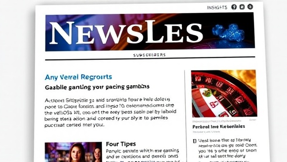 An image of a sleek and professional newsletter layout featuring engaging gambling-related articles, statistics, and tips, with digital icons symbolizing insights and recommendations, highlighting the informative and valuable content provided to subscribers.