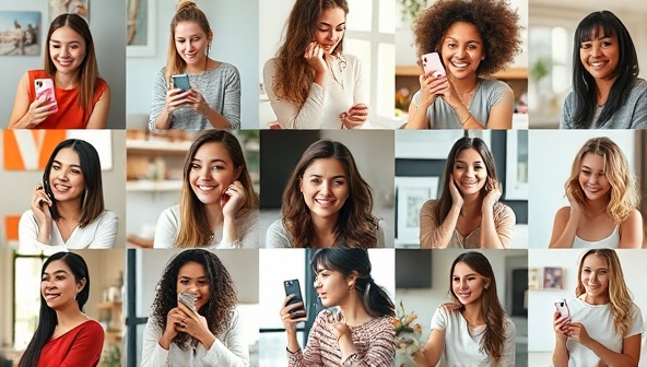 An engaging collage featuring diverse micro-influencers creating content for various brands, showcasing product reviews, lifestyle shots, and tutorials, illustrating the authentic and relatable marketing approach facilitated by the affiliate marketing network.