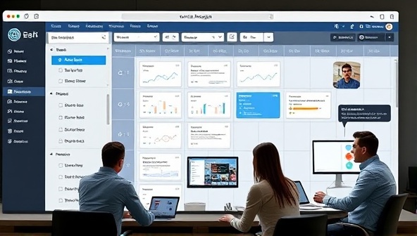 A virtual project management dashboard displaying tasks, timelines, and team members collaborating in real-time from different locations, illustrating effective remote project coordination and communication.