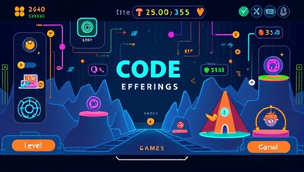 An exciting game-like interface of the coding platform with colorful levels, coding challenges, and rewards, creating a dynamic and interactive learning environment for aspiring programmers.