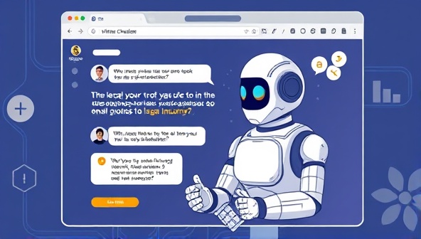 An illustration of a legal chatbot interface on a website, with a virtual assistant providing information and guiding users through legal inquiries, showcasing the interactive and user-friendly nature of chatbot interactions in the legal industry.