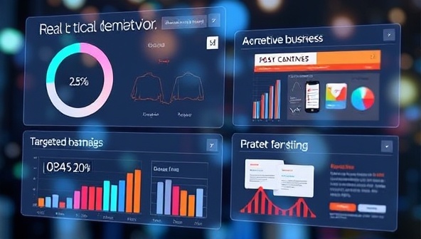 An AI interface displaying real-time data on local customer behavior and targeted marketing campaigns for different businesses, showcasing the personalized and data-driven approach of the service.