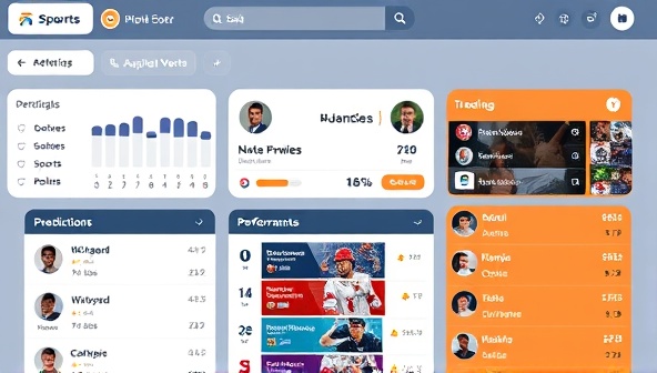 An interface snapshot of the social betting prediction marketplace, showcasing trending predictions, user profiles with performance stats, and a dynamic feed of sports events, enhancing the social and interactive aspects of the platform.