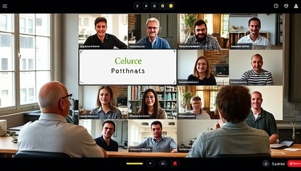 A virtual classroom setting with aspiring food entrepreneurs attending an online lecture, interactive discussions, and mentorship sessions with industry experts, depicting a supportive and educational environment at CulinaryLaunchpad.