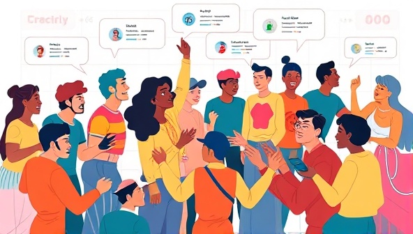 A vibrant digital illustration showcasing a diverse group of users interacting on a social betting platform, sharing tips, engaging in discussions, and placing virtual bets together, highlighting the community-driven and collaborative nature of the platform.