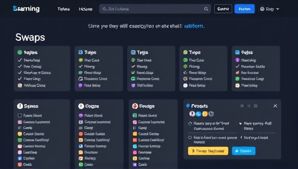 An online platform interface showcasing various skill categories available for swapping, with interactive features for users to list their skills, browse other offerings, and initiate skill exchange requests, promoting a dynamic and collaborative learning environment.