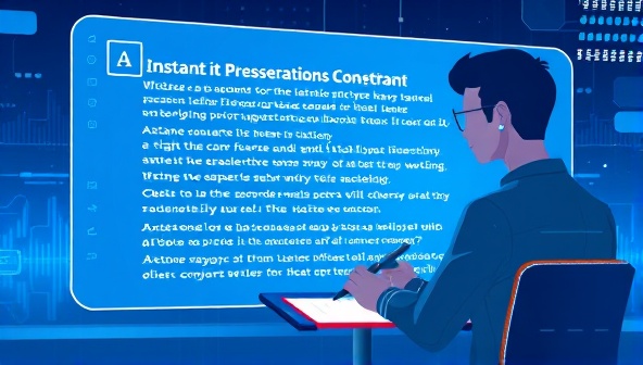 An illustration of a writer interacting with a futuristic AI assistant on a digital screen, receiving instant writing suggestions and corrections, showcasing the seamless integration of technology into the writing process.