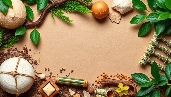 An earthy and organic visual representation showcasing a collaboration between a sustainable brand and an eco-influencer, with natural elements, recycled materials, and green imagery symbolizing the eco-friendly ethos of the platform and its partners.