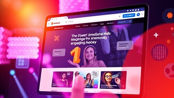 An evocative visual representation of a website screen displaying emotionally engaging content and visuals, capturing the essence of human emotions such as joy, surprise, and inspiration through a vibrant and impactful design, symbolizing the power of emotional web experiences.