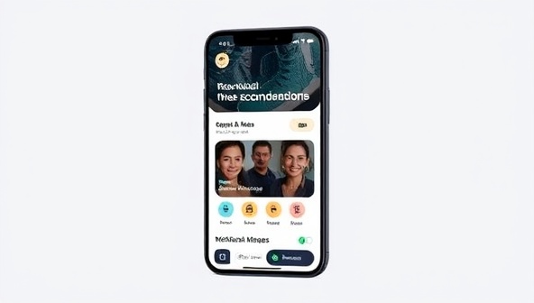 A sleek mobile app interface displaying personalized workout recommendations, nutritional tips, and motivational messages, with a virtual AI coach guiding the user through their fitness journey.