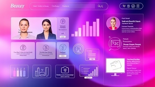 An image of a digital platform interface showcasing beauty tech solutions, virtual consultations, and innovative digital tools tailored for the beauty industry, presenting a seamless and integrated tech ecosystem for clients to explore.