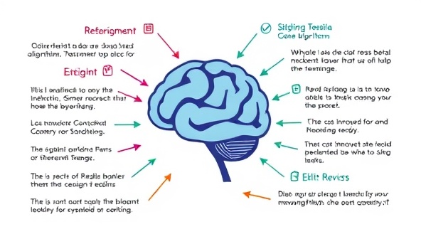 An innovative AI algorithm visually represented by a digital brain icon, surrounded by colorful editing marks and text corrections, symbolizing the intelligent editing capabilities of the tool in a modern and user-friendly interface.