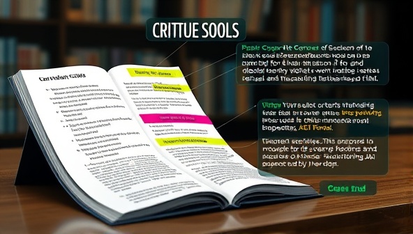 An innovative visual representation of AI-powered critique tools analyzing a digital manuscript, with colorful feedback annotations and improvement suggestions popping up in real-time, showcasing the dynamic and efficient nature of the service in enhancing writing skills.