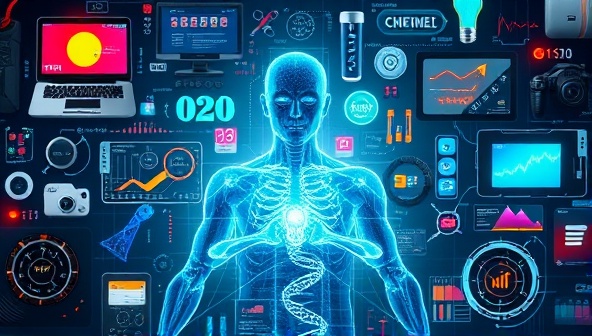 A futuristic montage of biohacking gadgets, smart wearables, genetic testing devices, and digital health apps, illustrating the immersive and tech-driven experience of BioGen Innovate membership in unlocking human potential through cutting-edge pharmaceutical bio-optimization tools.