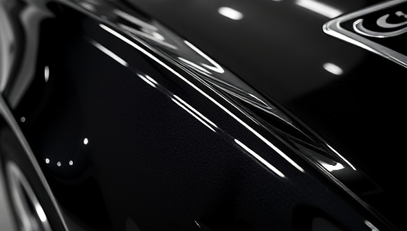 A visually stunning image of a gleaming, detailed car exterior, showcasing the results of professional car detailing. The image conveys a sense of luxury, precision, and meticulous care.